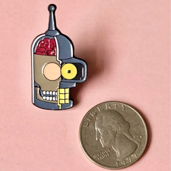 Futurama Bender Brain Skull Enamel pin - Picture 2 of 3